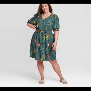 Women’s AVA&VIV XL green dress with stretchy waist